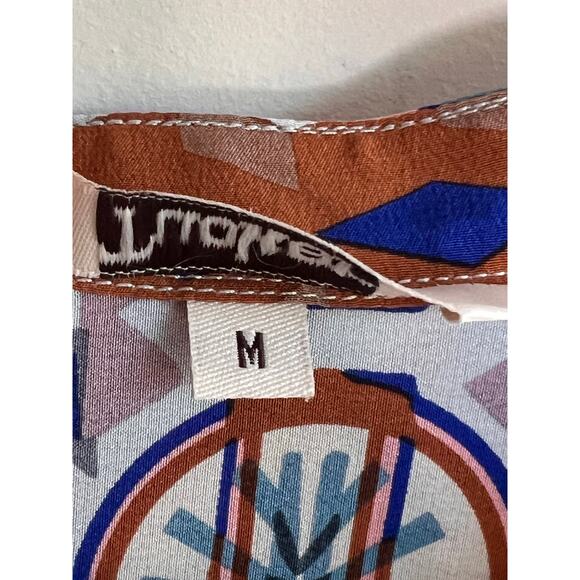 Tucker Geometric Southwestern 100% Silk Short Sleeve Mini Dress Multi Women's M - Picture 8 of 11